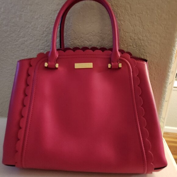 kate spade Handbags - Nwot Kate Spade NY Linzi Pink Leather Scalloped Satchel Tote Purse